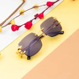 Ted Smith Grey Square UV Protection Unisex Sunglasses-picture-32