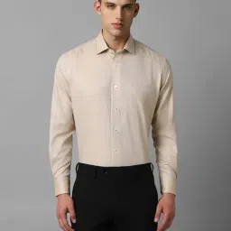 Luxure By Louis Philippe Beige Regular Fit Shirt-picture-12