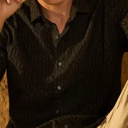 Dennison Men Drop Shoulder Oversized Textured Shirt image 2