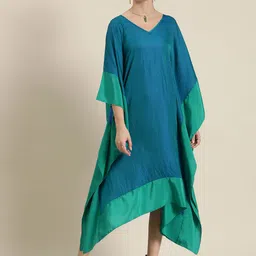 Qurvii Desi Contrast Border Kaftan Midi Dress-picture-41