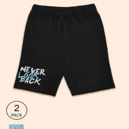 Pantaloons Junior Kids Black & Blue Cotton Printed Shorts (Pack of 2)-image-29