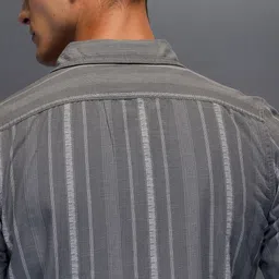 WROGN Men Slim Fit Striped Casual Shirt image 5