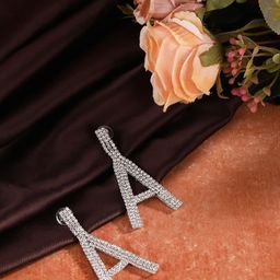 KPOP Silver-Plated Rhinestone Contemporary Drop Earrings-picture-38