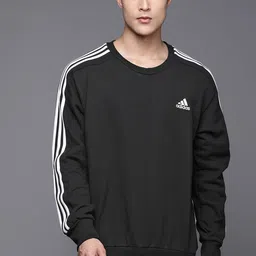 ADIDAS Men Essentials French Terry Pure Cotton 3-Striped Sweatshirt image 5