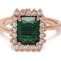 Estele Women Rose Gold-Plated CZ-Studded Finger Ring image 4