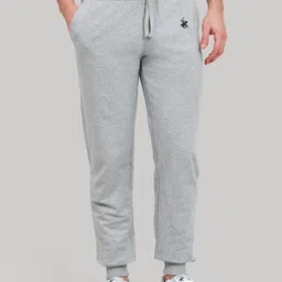 Beverly Hills Polo Club Men Grey Melange Solid Slim Fit Equally Stacked Joggers-image-32