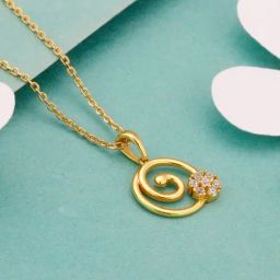 GIVA 92.5 Sterling Silver Golden Spiral Keepsake Pendant With Link Chain-picture-22