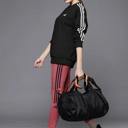 ADIDAS Women Black Brand Logo Embroidered Detail Sweatshirt-image-31