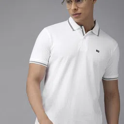 Arrow Men White Polo Collar Solid Pure Compact Cotton Pure Cotton T-shirt-picture-33