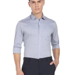 Arrow Blue Cotton Slim Fit Printed Shirt-picture-33