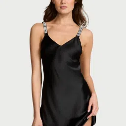 victoria's secret intimates Victoria's Secret Beauty Shine Strap Satin Dress Black-picture-26