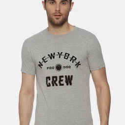 YAK YAK Men Grey Printed Round Neck Pure Cotton T-shirt-picture-17