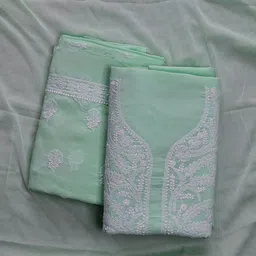 Seva Chikan Embroidered Unstitched Dress Material-picture-36