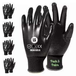 Satishve Nitrile, Vinyl, Cotton, Latex Cut Resistant Gloves Black Color, L Size (Pack of 5 Pair)-picture-26