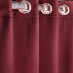 Saral Home Maroon Set of 2 Black Out Window Curtain image 3
