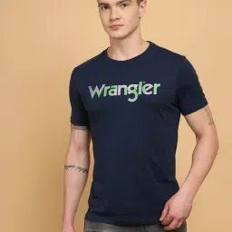 Wrangler Blue Cotton Regular Fit Printed T-Shirt-picture-27