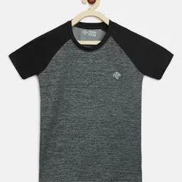 CHIMPRALA Boys Charcoal Grey & Black Colourblocked Round Neck  Sports T-shirt-picture-26