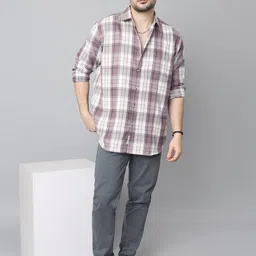 D Finish Men Relaxed Checked Casual Shirt image 4