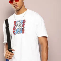 Kook N Keech Men Printed Drop-Shoulder Sleeves Oversized Pure Cotton T-shirt-picture-12