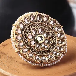 OOMPH Stone-Studded & Beaded Finger Ring-picture-23