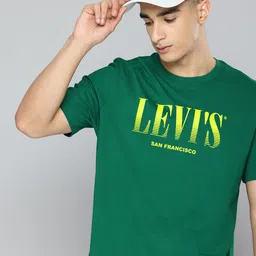 Levis Brand Logo Printed Drop-Shoulder Sleeves Relaxed Fit Pure Cotton T-shirt-image-75