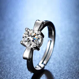 Designs & You Silver-Plated Crystal Studded Adjustable Finger Ring-picture-33