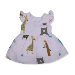 Baby Moo Kids Pink & Yellow Printed Dress-image-13