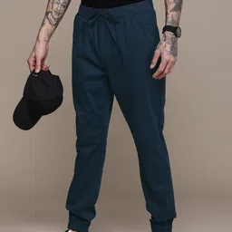 WROGN Men Solid Mid-Rise Joggers-image-45