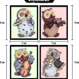 Aura White & Grey 4 Pieces Owl Figurine Showpieces image 2