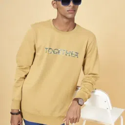 Urban Ranger by Pantaloons Camel Regular Fit Printed Sweatshirt image 4