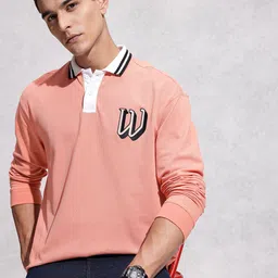 WROGN Brand Logo Pure Cotton Polo Collar Oversized T-shirt-picture-50