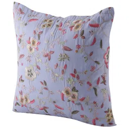 Khaabka Blue & Pink 2 Pieces Floral Linen Square Cushion Covers image 5