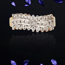 Adwitiya Collection Gold-Plated Cubic Zirconia-Studded Adjustable Finger Ring-image-69