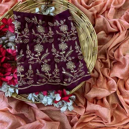 Peachmode Embellished Zari Pure Chiffon Saree image 2