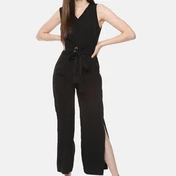 Belle Fille Black Solid Basic Jumpsuit-picture-20