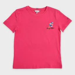 Tommy Hilfiger Girls Brand Logo Printed Cotton Short Sleeves T-shirt-picture-18