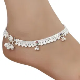 aanyacentric Elegant Silver/Gold Plated Anklet Collection for All Ages image 3