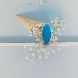 Shrim jewels German Silver Turquoise Studded Adjustable Oxidised Finger Ring image 3