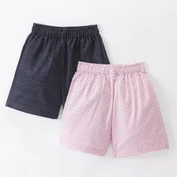 Rikidoos Cotton Pack Of 2 Solid & Abstract Printed Boxers - Light Pink & Navy Blue-picture-17