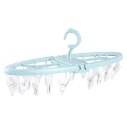 fab n funky Circular Shaped Hanger With Clips White & Light Blue - 18 Clips| Sturdy & Durable| Balanced Weight| Lightweight & Portable-picture-45