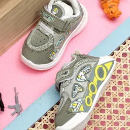 TOMSY CHOICE Typography Printed Velcro Closure Shoes - Green-picture-22