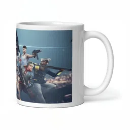 Mr UVD White & Blue Graphic Printed Ceramic Glossy Mug - 350 ml-picture-24