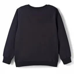 Pine Kids Knit Full Sleeves Sweatshirt with Text Graphic - Black image 2