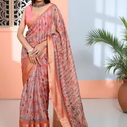 GULKEE FAB Floral Zari Handloom Saree image 4