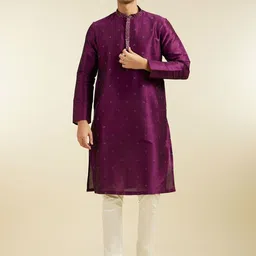 Diwas by Manyavar Floral Embroidered Mandarin Collar Sequinned Straight Kurta-picture-31