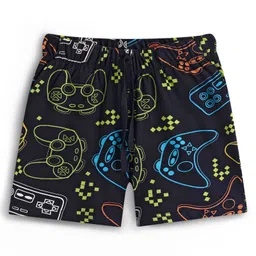 Honeyhap 100% Cotton Single Jersey Gaming Console Printed Night Suit with Bio Finish - Black image 4