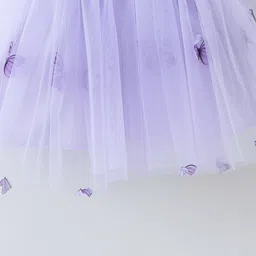 Mark & Mia Frill Sleeves Party Dress with Butterfly & Bow Applique - Purple image 4