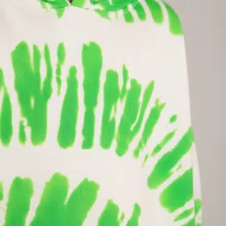 Anthrilo Fleece Knit Full Sleeves Tie Dye Hoodie With Joggers Set - Green & Black image 5