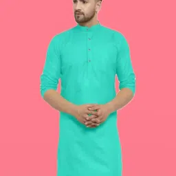 ANUJ FASHION Men Cotton Solid Straight Kurta-image-63