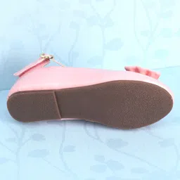 Pine Kids Ballerinas with Velcro Closure & Bow Applique- Pink image 5